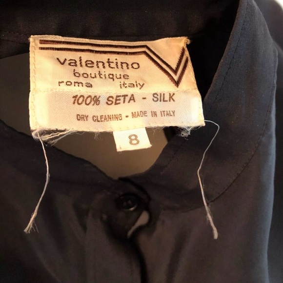 Vintage Valentino Boutique Black Long Sleeve Blouse And Skirt Set Pleated Size 8 - Picture 5 of 11